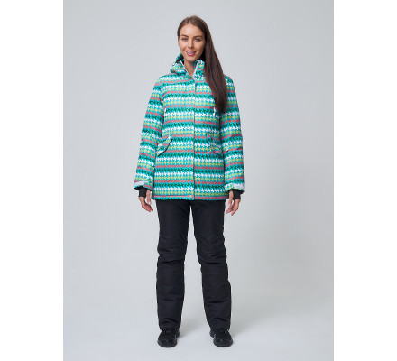 Женский зимний горнолыжный костюм бирюзового цвета 01937Br