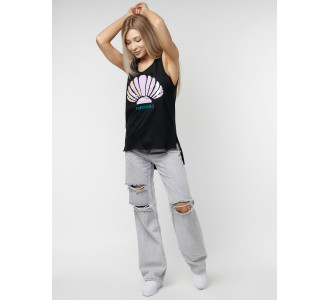 Футболка без рукавов женская черного цвета 8242Ch