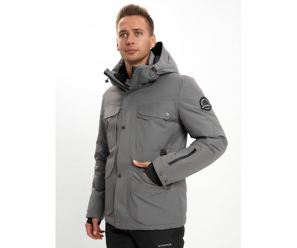 Горнолыжный костюм мужской  серого цвета 02088Sr