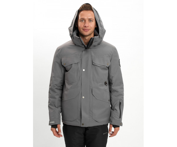 Горнолыжный костюм мужской  серого цвета 02088Sr