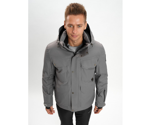 Горнолыжный костюм мужской  серого цвета 02088Sr
