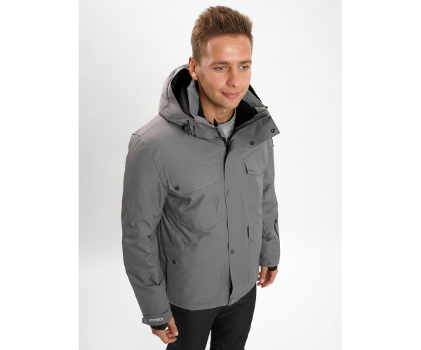 Горнолыжный костюм мужской  серого цвета 02088Sr