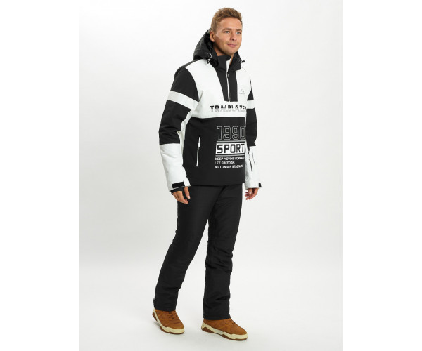 Горнолыжная куртка анорак мужская белого цвета 77024Bl