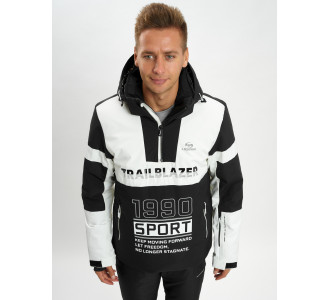 Горнолыжная куртка анорак мужская белого цвета 77024Bl