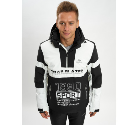 Горнолыжная куртка анорак мужская белого цвета 77024Bl