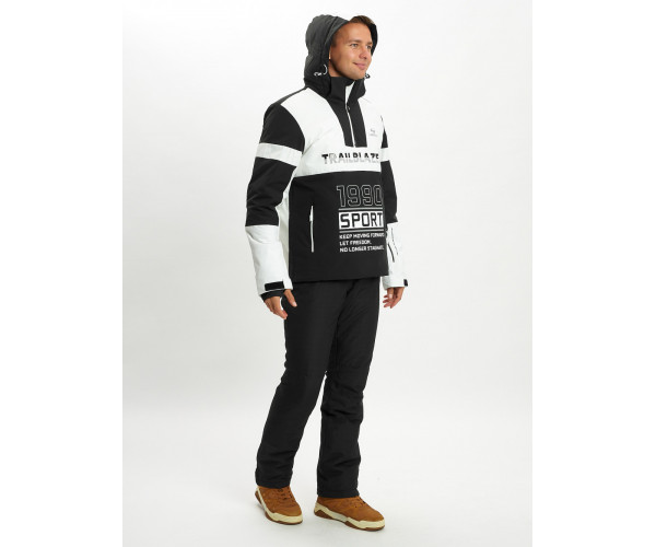 Горнолыжная куртка анорак мужская белого цвета 77024Bl