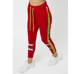 Брюки зауженные женские красного цвета 226620Kr