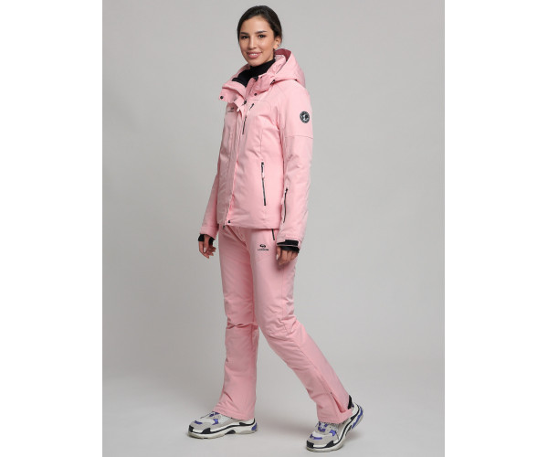 Горнолыжный костюм женский розового цвета 77039R