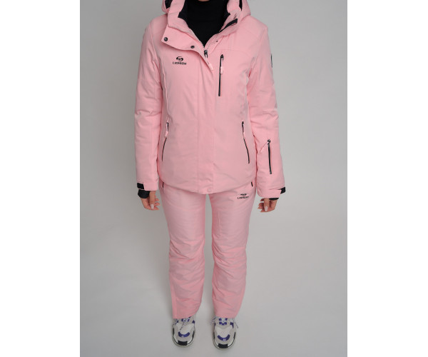 Горнолыжный костюм женский розового цвета 77039R