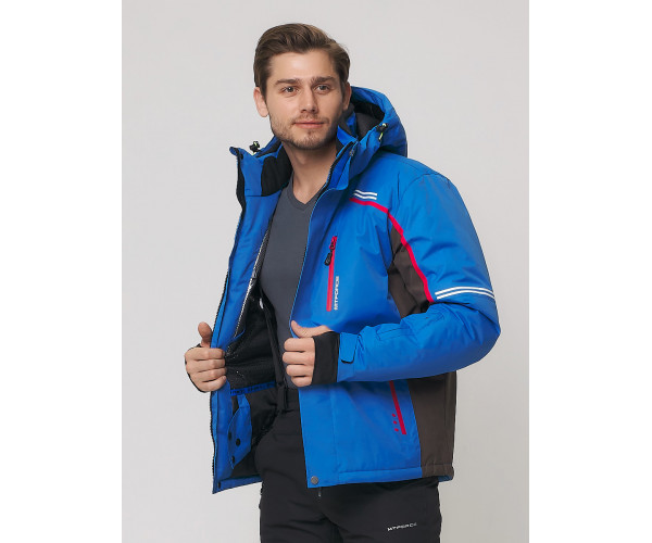 Мужская зимняя горнолыжная куртка  голубого цвета 1971Gl