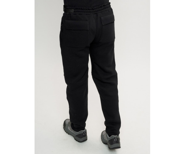 Брюки мужские на флисе зимние черного цвета 1096Ch
