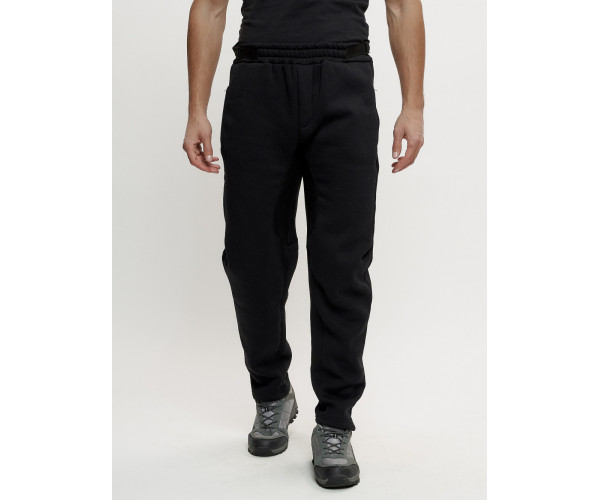 Брюки мужские на флисе зимние черного цвета 1096Ch