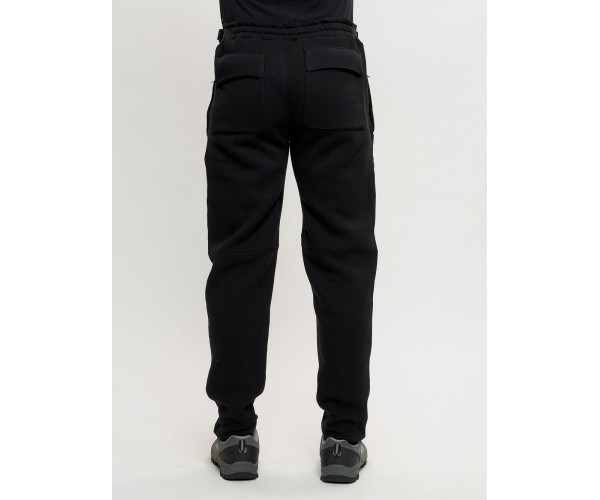 Брюки мужские на флисе зимние черного цвета 1096Ch