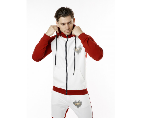 Спортивный костюм трикотажный красного цвета 9150Kr