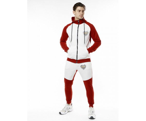 Спортивный костюм трикотажный красного цвета 9150Kr