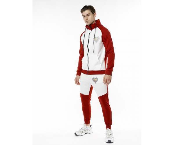 Спортивный костюм трикотажный красного цвета 9150Kr