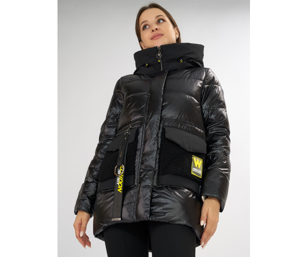 Куртка зимняя черного цвета 7389Ch