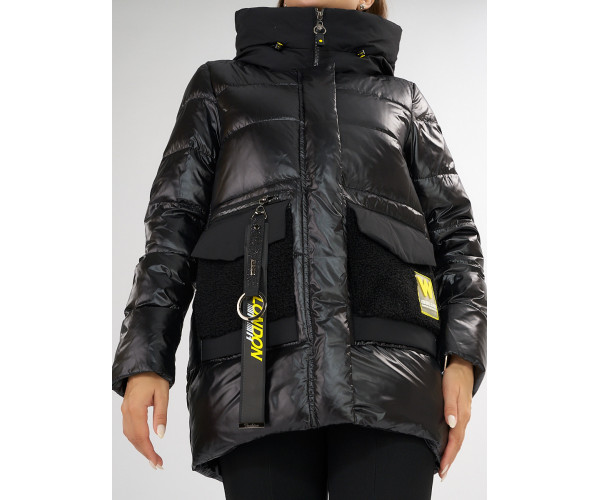 Куртка зимняя черного цвета 7389Ch