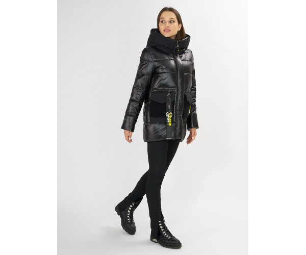 Куртка зимняя черного цвета 7389Ch