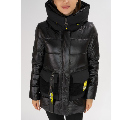 Куртка зимняя черного цвета 7389Ch