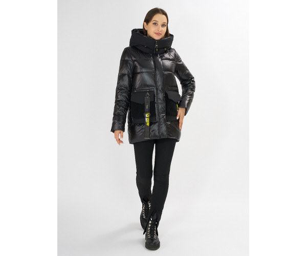 Куртка зимняя черного цвета 7389Ch