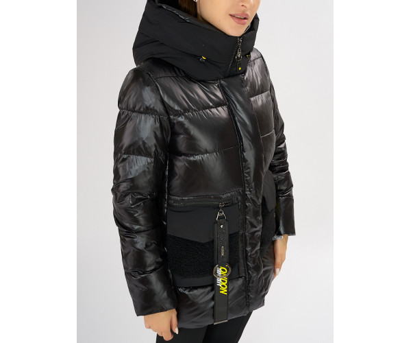 Куртка зимняя черного цвета 7389Ch