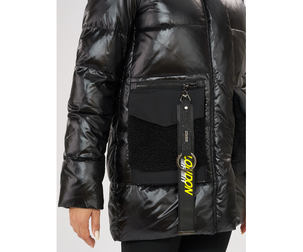 Куртка зимняя черного цвета 7389Ch