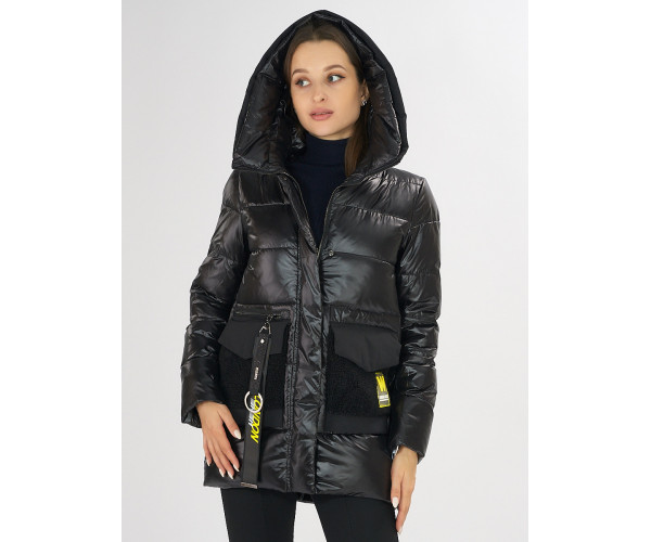 Куртка зимняя черного цвета 7389Ch