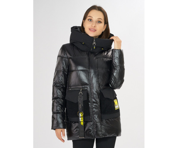 Куртка зимняя черного цвета 7389Ch