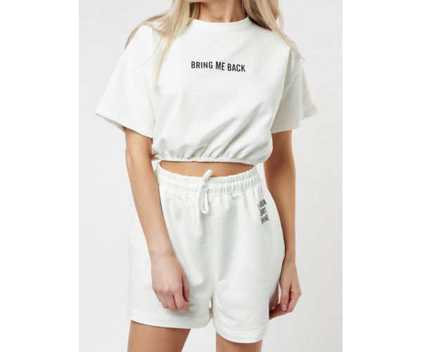 Костюм шорты и топ белого цвета 22109Bl