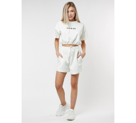 Костюм шорты и топ белого цвета 22109Bl