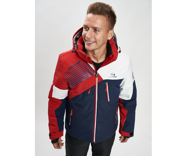 Горнолыжная куртка мужская красного цвета 77019Kr