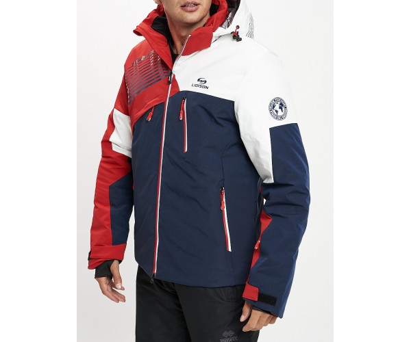 Горнолыжная куртка мужская красного цвета 77019Kr