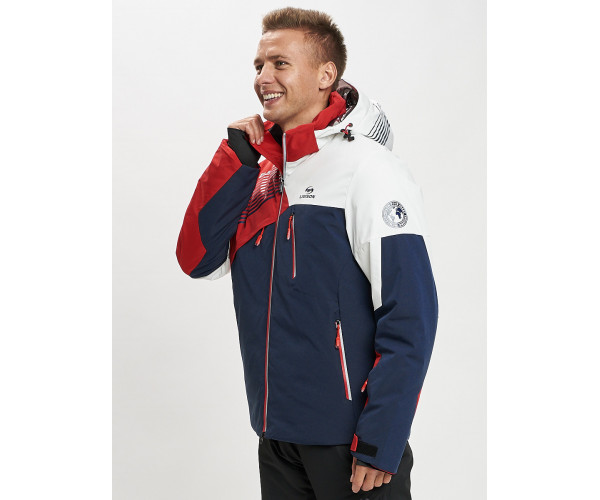 Горнолыжная куртка мужская красного цвета 77019Kr