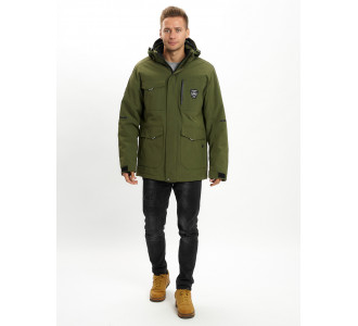 Молодежная зимняя куртка мужская хаки цвета 2159Kh