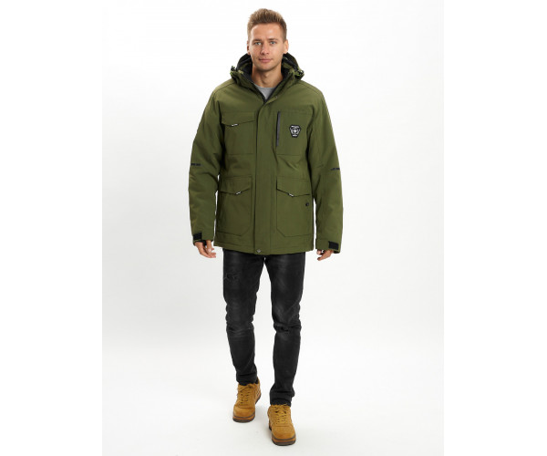 Молодежная зимняя куртка мужская хаки цвета 2159Kh