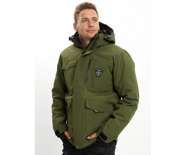 Молодежная зимняя куртка мужская хаки цвета 2159Kh