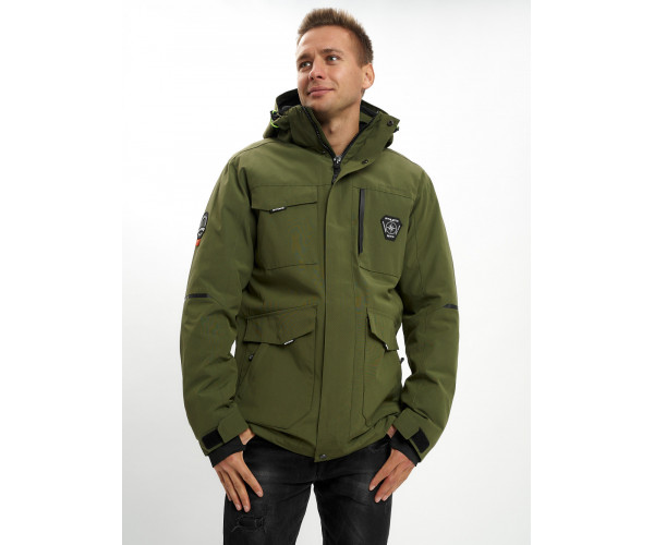 Молодежная зимняя куртка мужская хаки цвета 2159Kh
