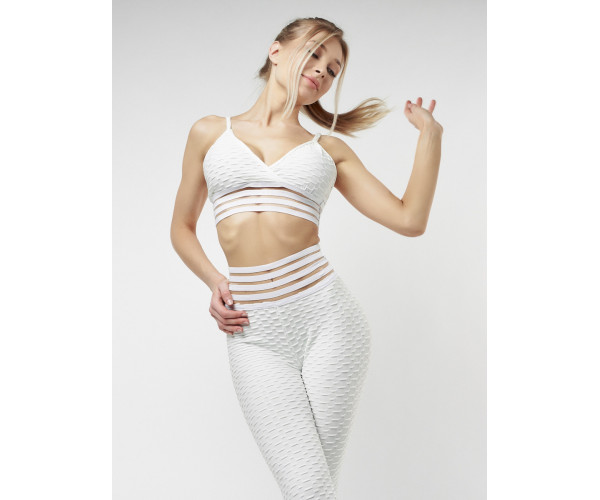 Костюм для фитнеса белого цвета 22094Bl