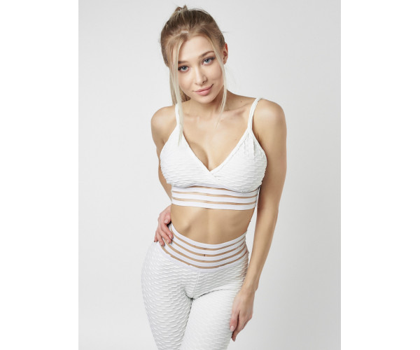 Костюм для фитнеса белого цвета 22094Bl