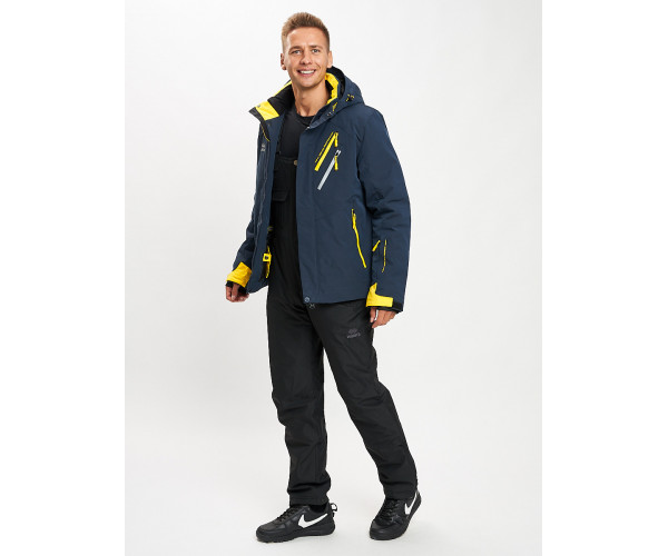 Горнолыжный костюм мужской темно-синего цвета 077010TS