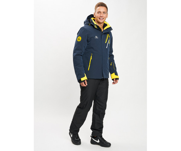 Горнолыжный костюм мужской темно-синего цвета 077010TS