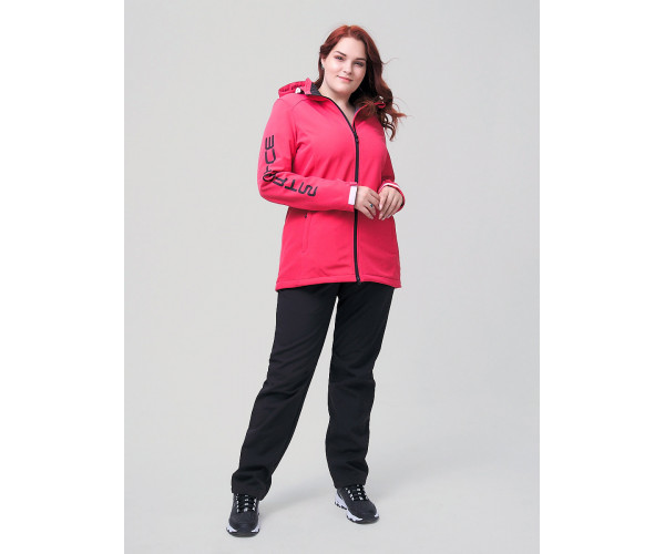 Костюм женский  большого размера розового цвета 02003R