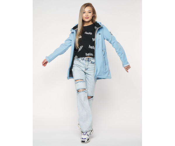 Ветровка женская  голубого цвета 20371Gl