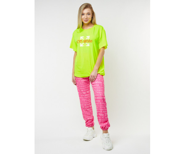 Джоггеры с футболкой салатового цвета 222065Sl