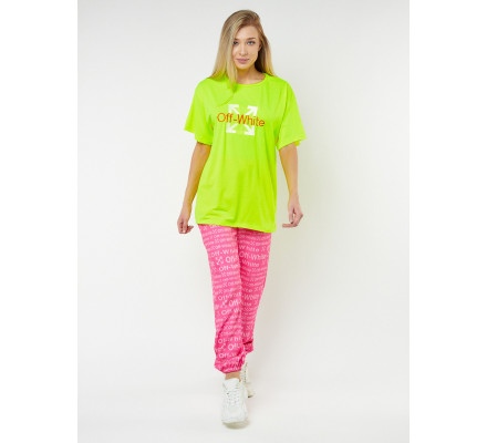 Джоггеры с футболкой салатового цвета 222065Sl