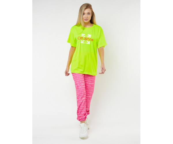 Джоггеры с футболкой салатового цвета 222065Sl