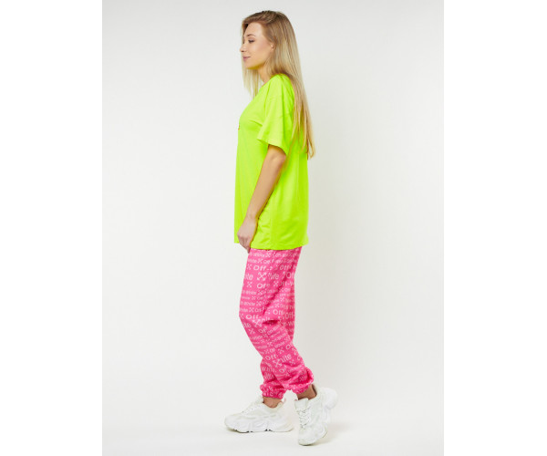 Джоггеры с футболкой салатового цвета 222065Sl