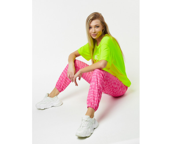 Джоггеры с футболкой салатового цвета 222065Sl