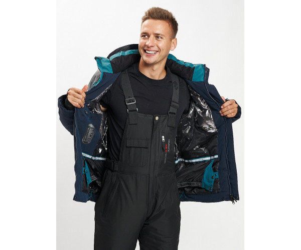 Горнолыжная куртка мужская темно-зеленого цвета 77013TZ